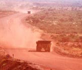 Mine Haul Road before EBS stabilization and surface seal Mine Haul Road dust supression