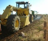 Scarifying to depth of stabilization Mine Haul Road Dust Containment