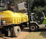 Loading of EBS into water tanker water truck
