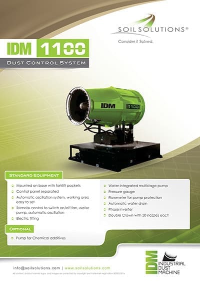 IDM 1100 dust Control System