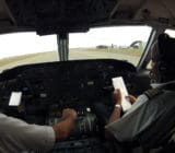 Aircraft preparing to take off on the newly upgraded airstrip Preparing for take off